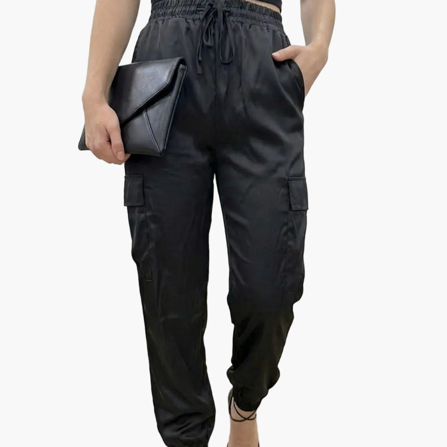 Damen Jogginghose mit Cargo-Taschen und elegantem Schnitt für Alltag und Büro