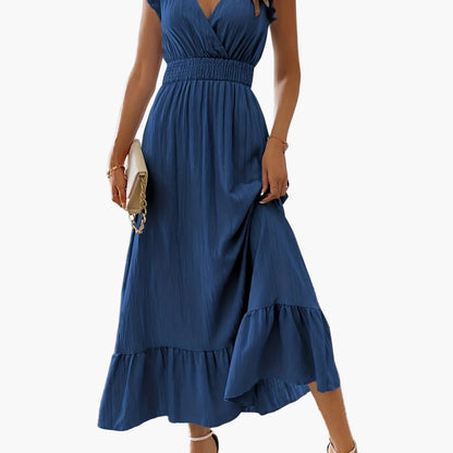 Damen Elegantes Maxikleid mit Volantärmeln und Schmeichelnder Taille – Perfekt für Sommer und besondere Anlässe