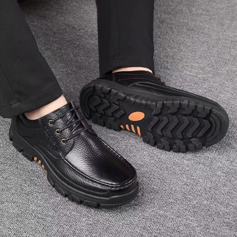Herren Outdoor Freizeitschuhe mit rutschfester Sohle – Elegante Business-Leder Halbschuhe für Alltag und Büro