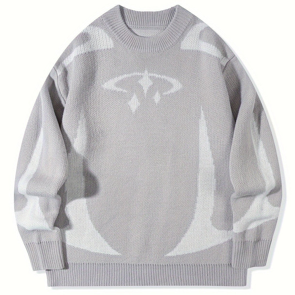 Unisex Strickpullover Rundhalsausschnitt Langarm mit Muster
