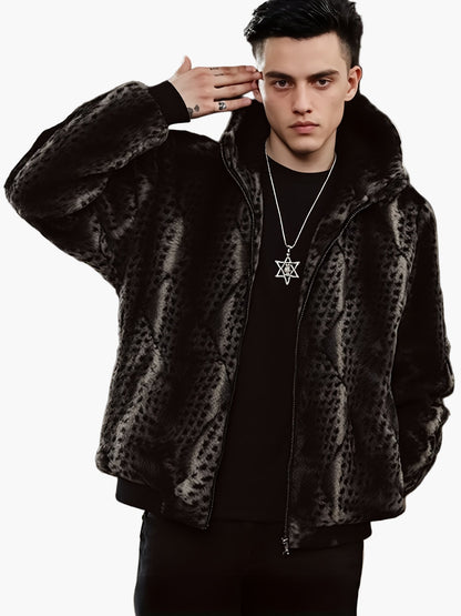 Herren Fleece Jacke mit Kapuze – Modische Winterjacke für Freizeit & Alltag – Warm & Stylisch