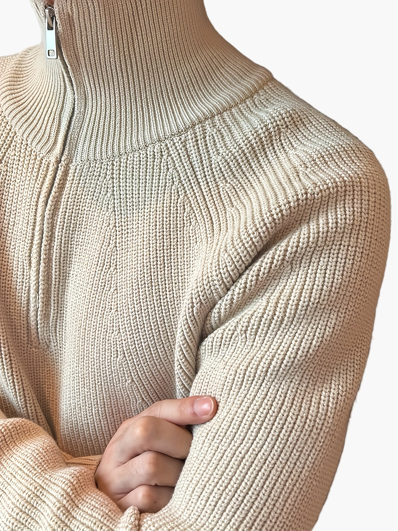 Herren Strickpullover mit Reißverschluss – Moderner Freizeitstil für Herbst und Winter
