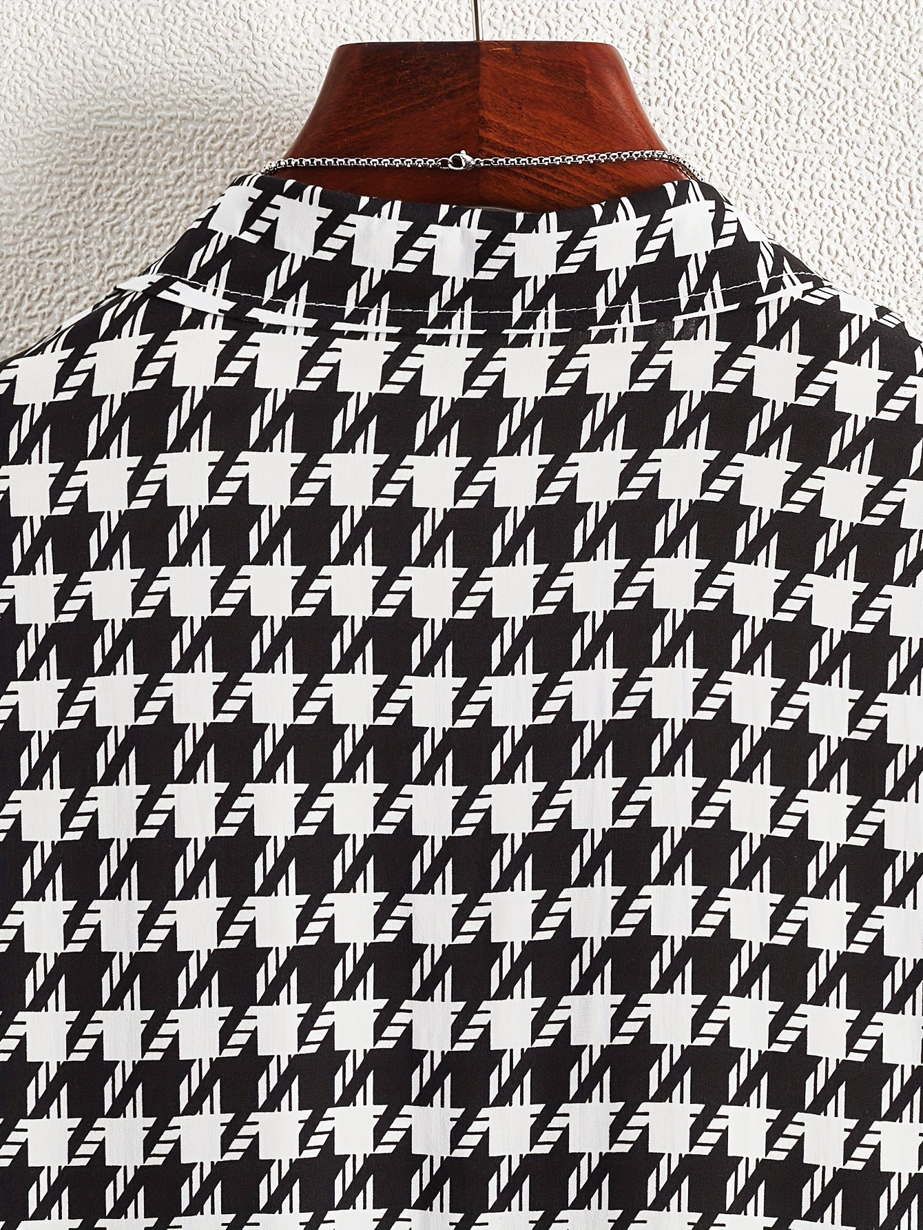 Herren Kurzarm Hemd mit Hahnentritt-Muster – Moderner Freizeit-Look für Urlaub & Alltag