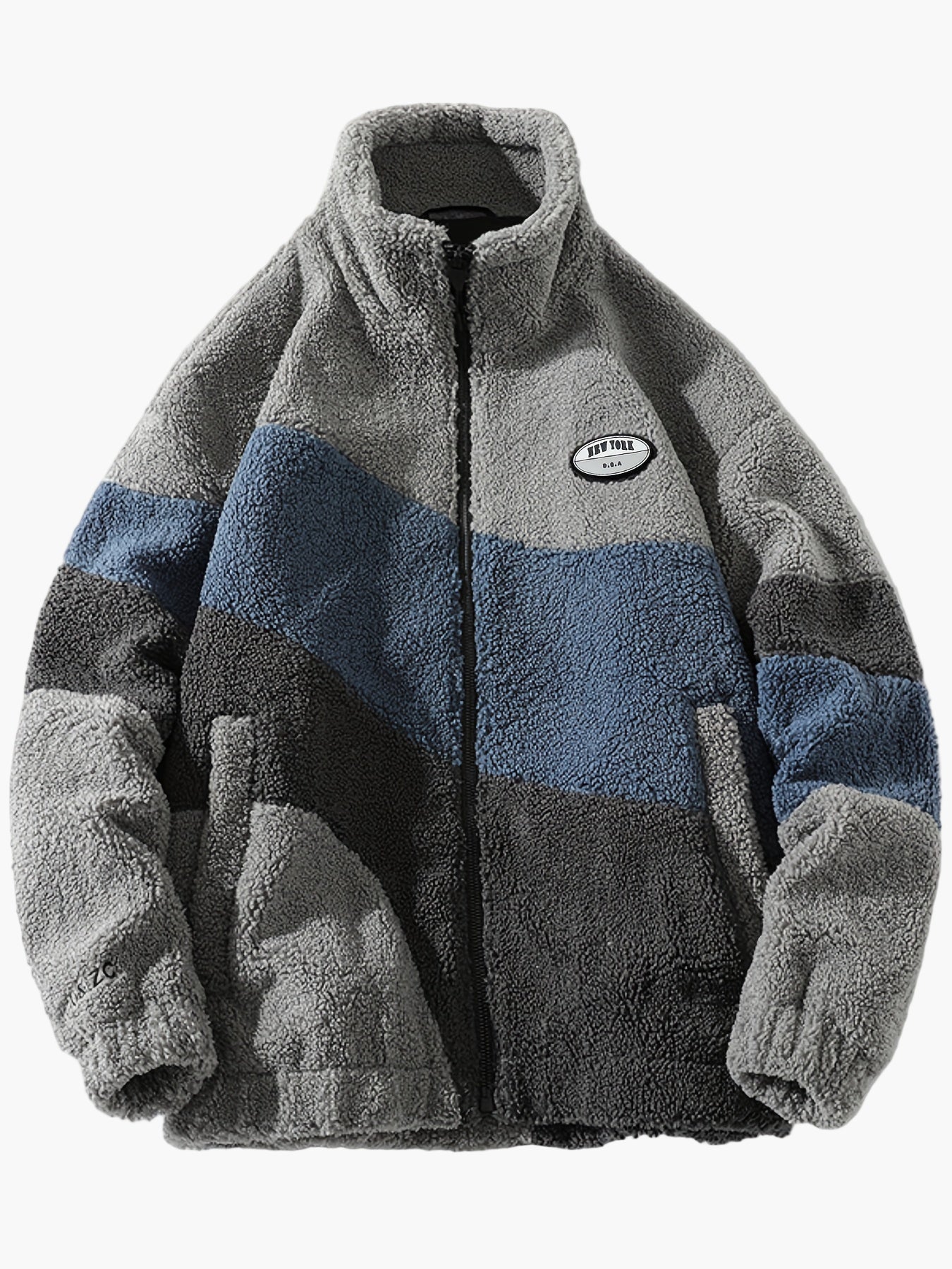 Herren Fleecejacke im Preppy Stil – Weicher Colorblock Softshell für Freizeit & Alltag