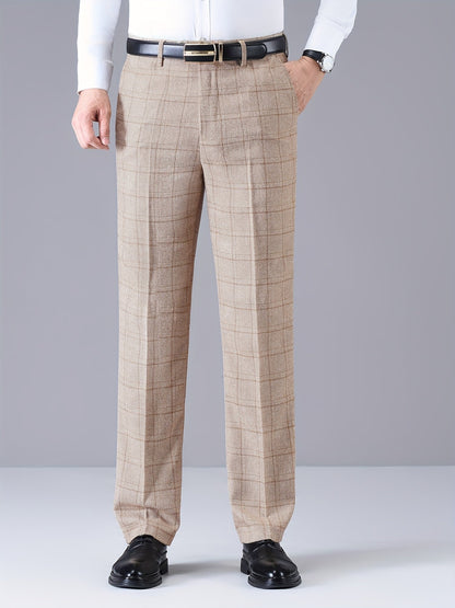 Herren Hose im Karomuster Anzughose Klassisch Elegante Freizeithose
