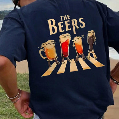 Herren T-Shirt mit „The Beers“ Band-Motiv – Lustiges Freizeitshirt für Musik- und Bierliebhaber
