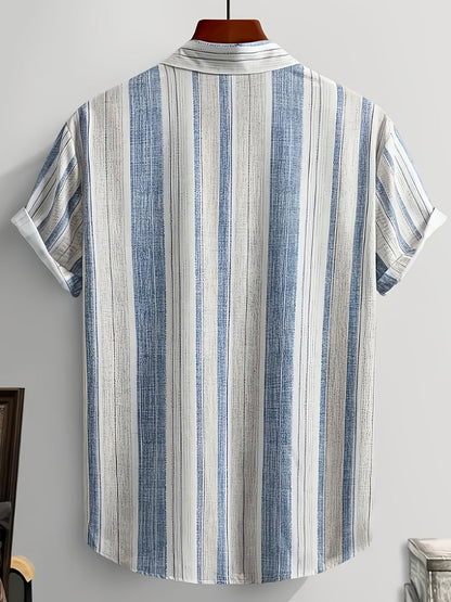 Herren Sommer Hemd Kurzarm – Lässiger Streifenlook für Freizeit & Urlaub