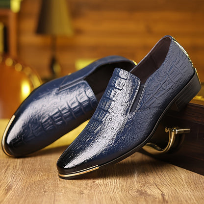Herren Business-Slipper im eleganten Kroko-Look – Formelle und stilvolle Halbschuhe