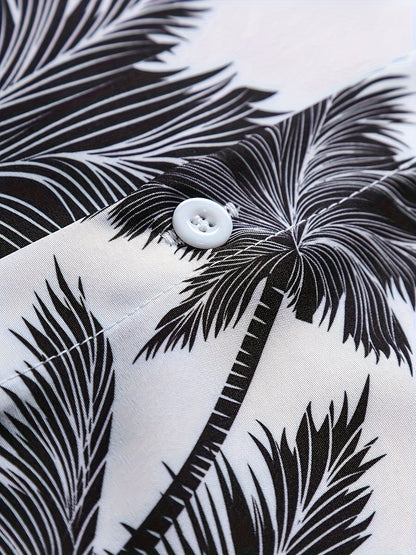 Herren Sommer Set Freizeit Hawaii Hemd mit Palmenmuster und Shorts – Perfekt für Urlaub & Strand