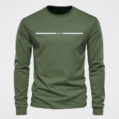 Herren Langarmshirt mit Rundhalsausschnitt und 'King' Print