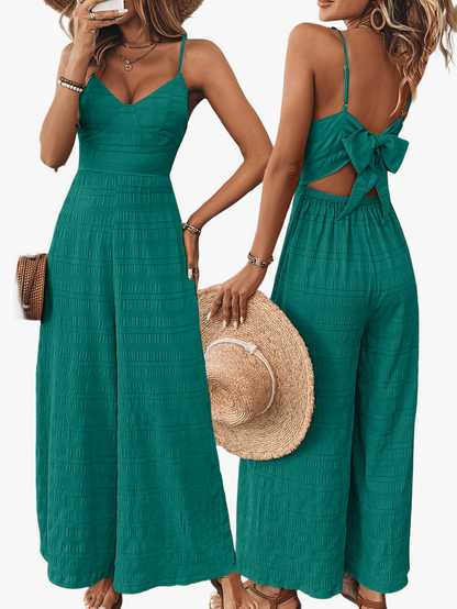 Damen Jumpsuit Elegant Sommer - Weit Bein Lässig für Alltag & Urlaub