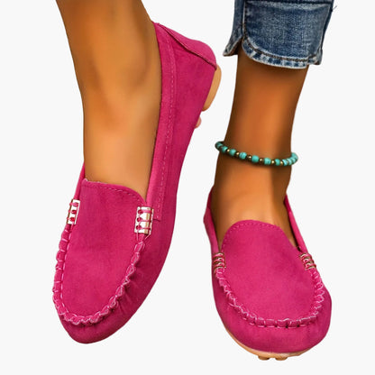 Damen Mokassins Slip-On Bequeme Casual-Loafer Schuhe
