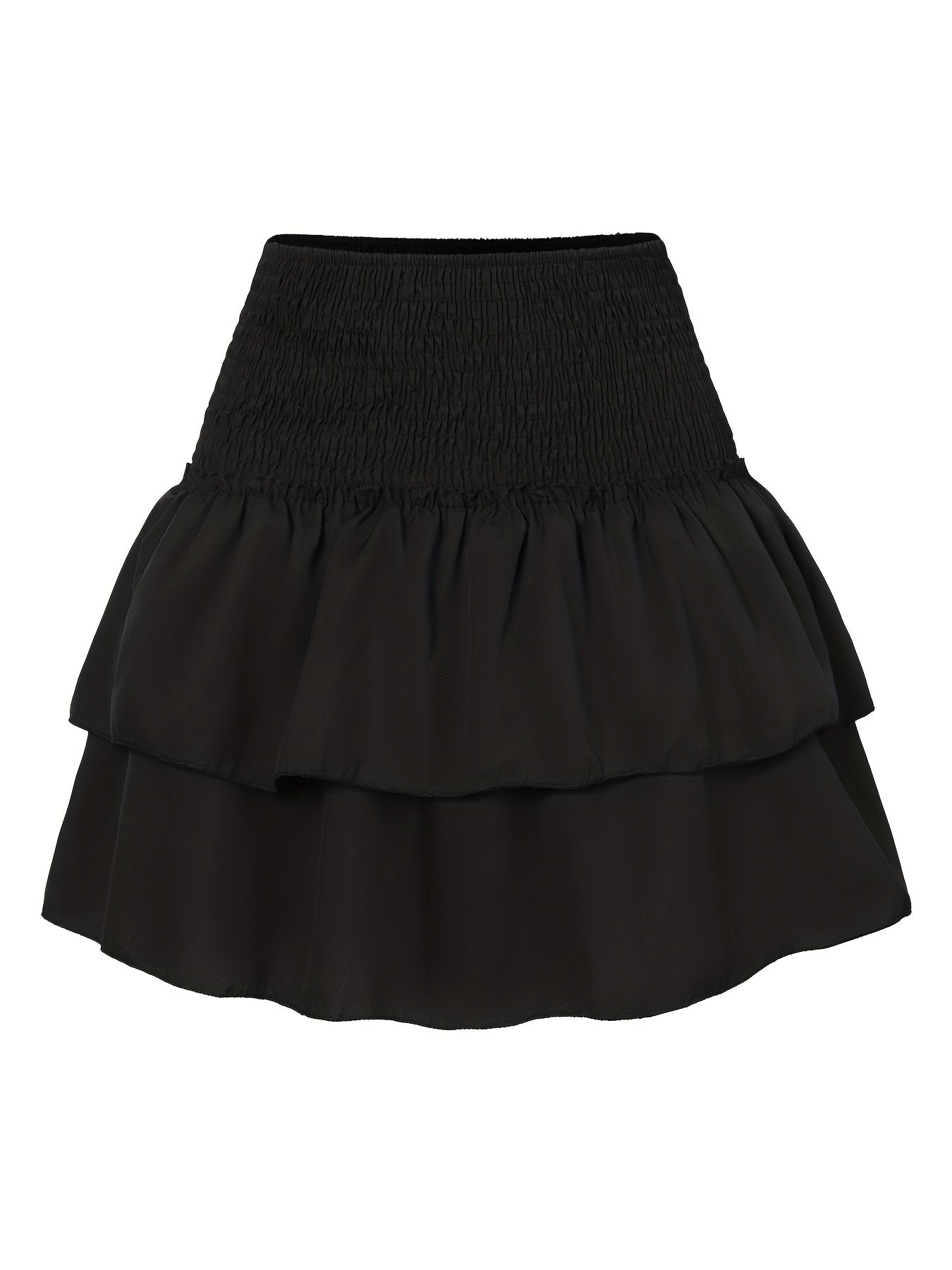 Damen Sommer Minirock mit Rüschen, Boho Style, für Freizeit und Urlaub