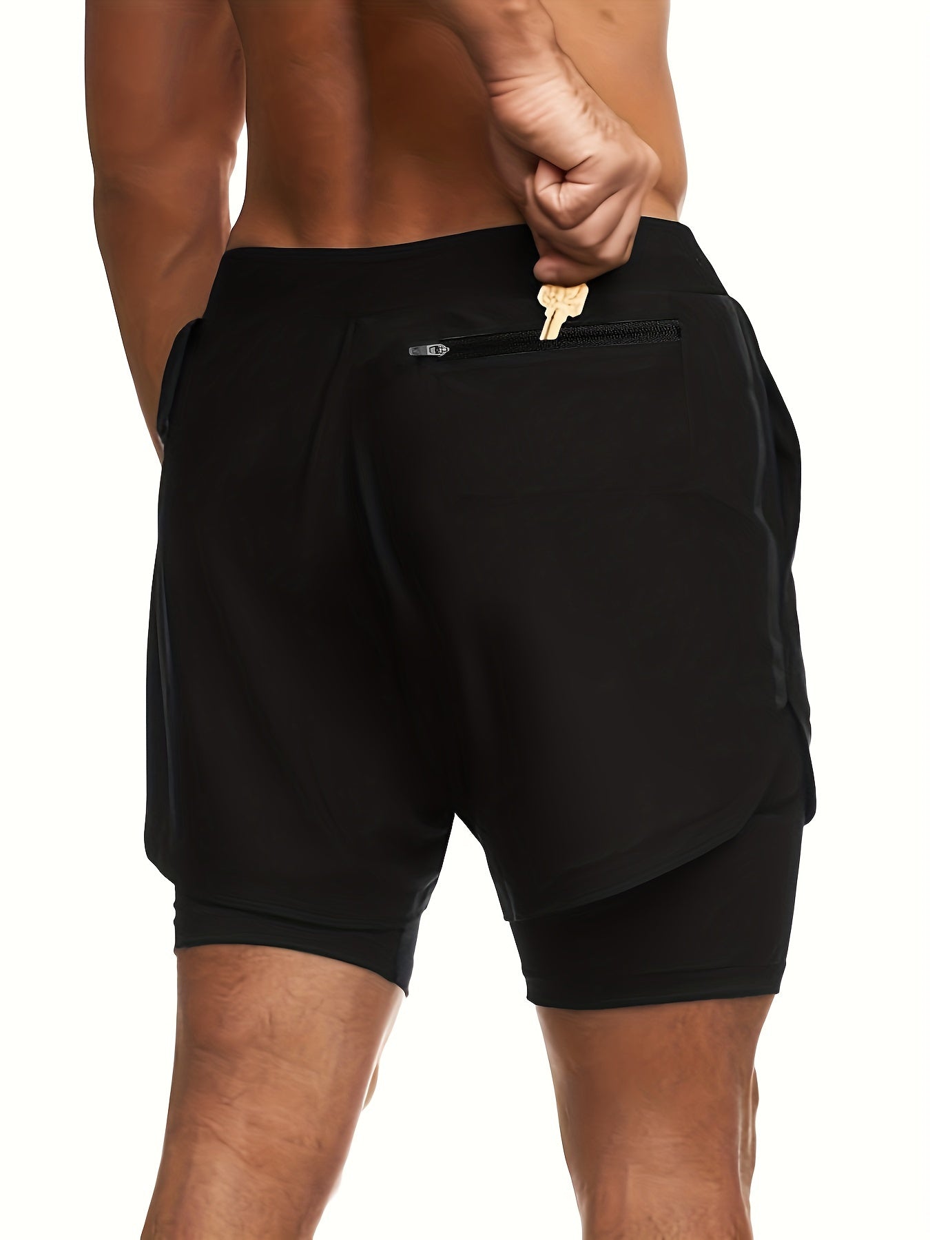 Herren Trainingsshorts mit Doppellage – Perfekt für Fitness, Laufen & Sport