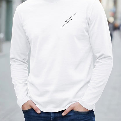Herren Langarmshirt mit Motiv Rundhalsausschnitt in verschiedenen Farben
