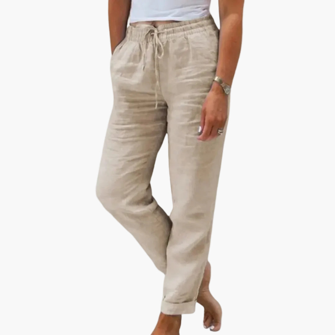 Damen Freizeithose mit Kordelzug – Bequeme Sommerhose im entspannten Stil