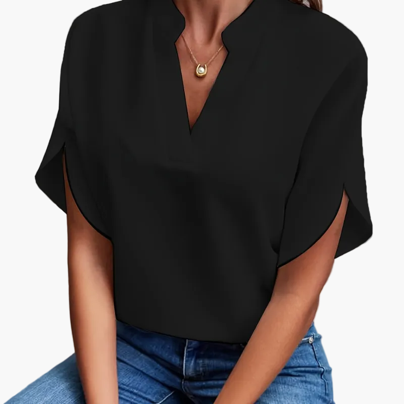 Damen Sommerbluse mit V-Ausschnitt – Luftig, Modern & Vielseitig für Alltag und Freizeit