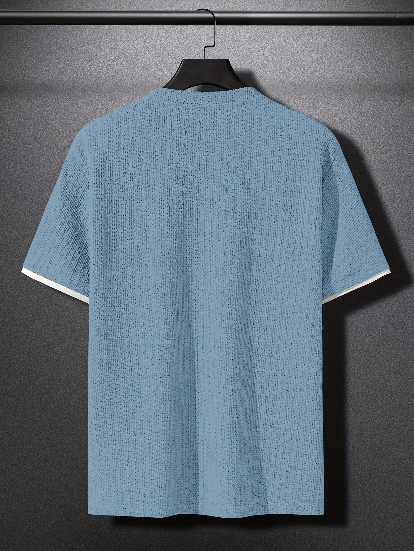 Herren T-Shirt mit Struktur, Modernes Kurzarm Basic, Freizeit & Urban Style