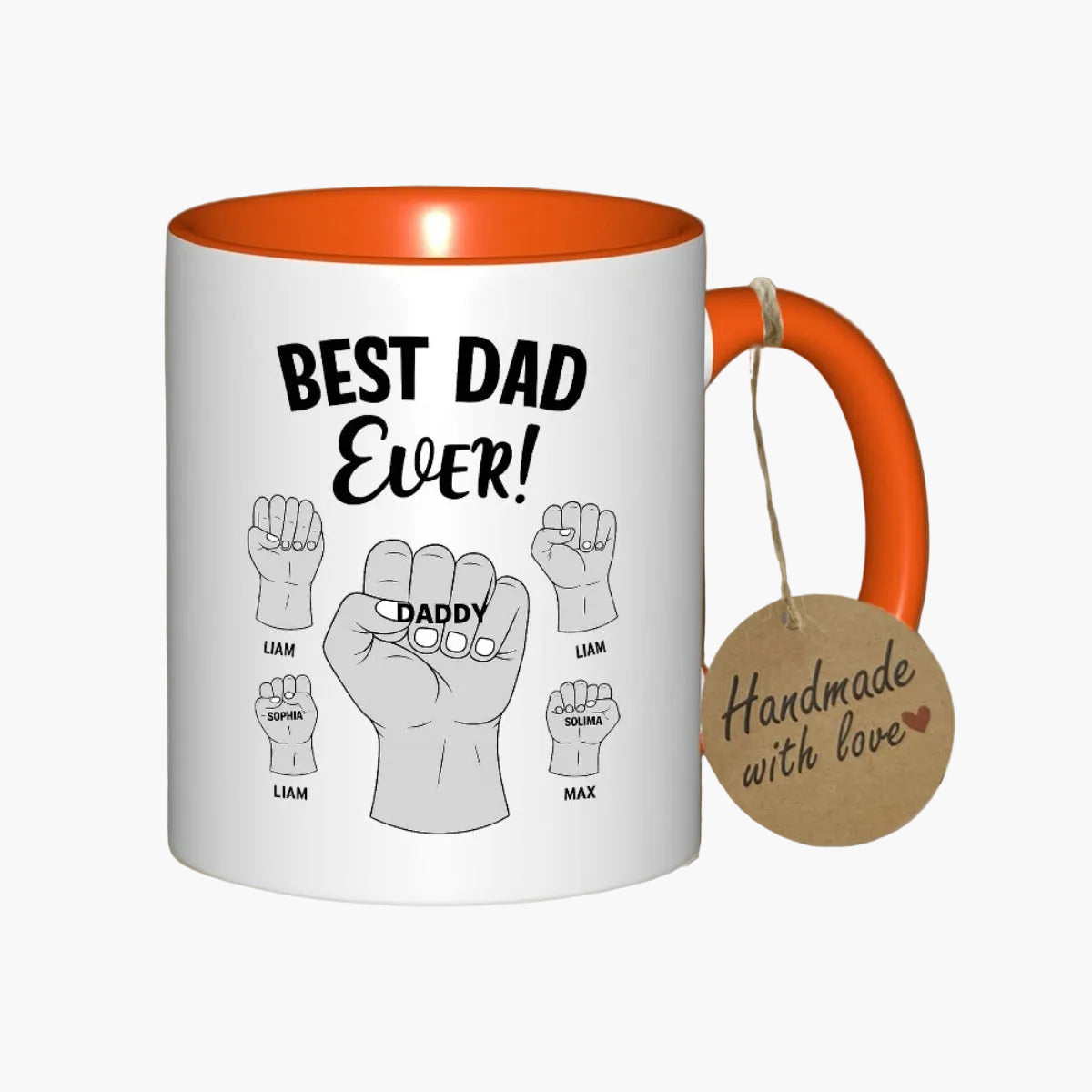 Vatertagsgeschenk Tasse für Männer – Personalisierte Beste Papa Ever Tasse mit Kindernamen – Geschenkidee für Väter zum Vatertag