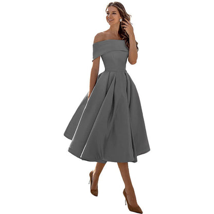 Elegantes Damen-Off-Shoulder-Abendkleid im klassischen Design