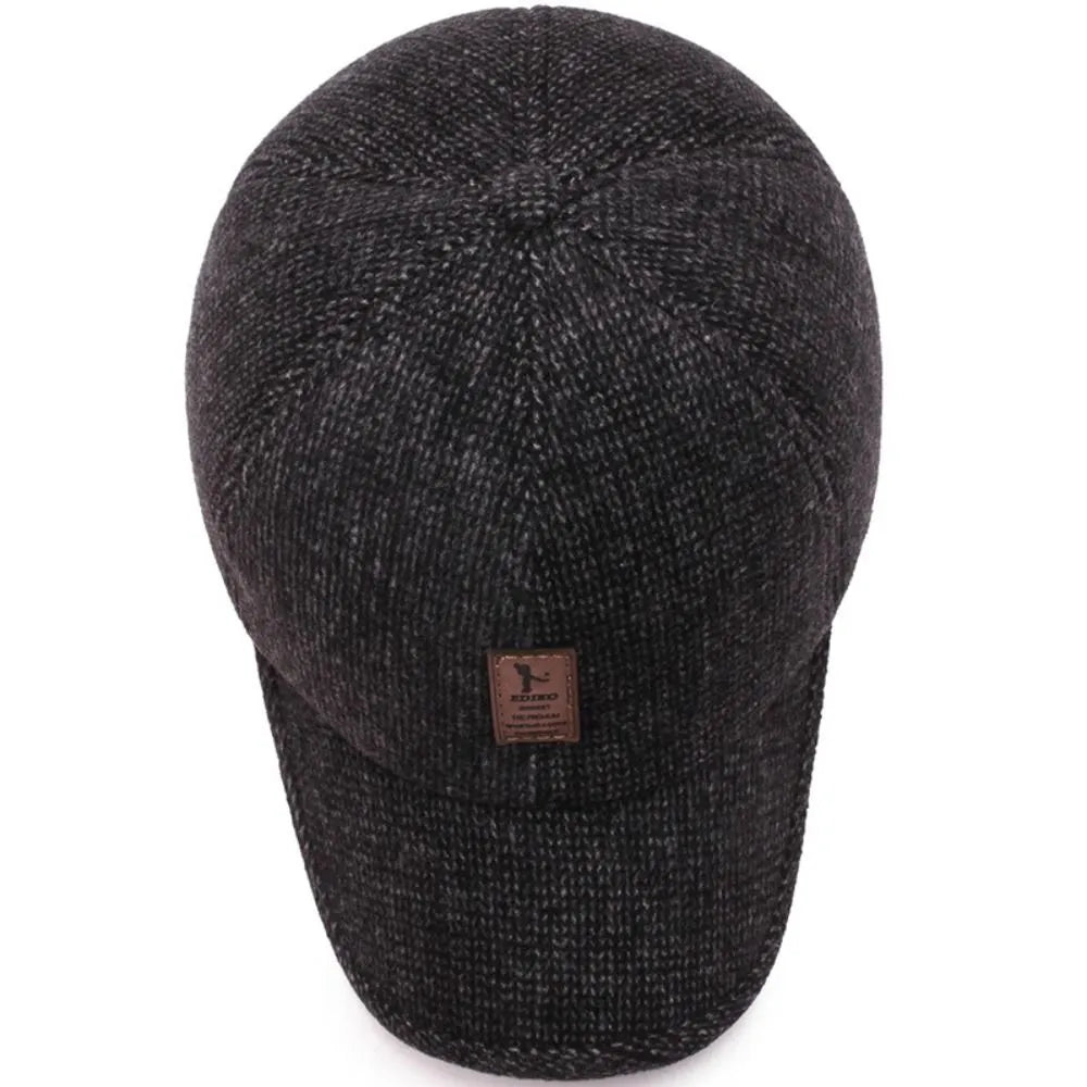 Winter Baseball Cap mit Ohrenklappen Herren Warme Schirmmütze