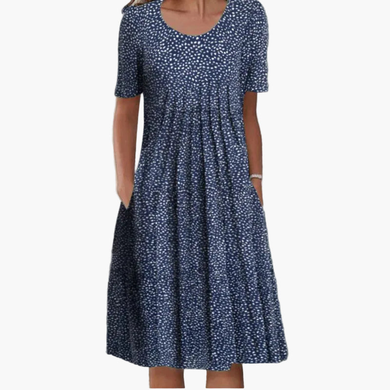 Damen Sommerkleid mit Blumenmuster – Lockeres Freizeitkleid für Alltag und Urlaub