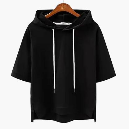 Damen Kurzarm Kapuzenpullover – Moderner Freizeit Hoodie mit Boxy-Schnitt für Alltag und Sport