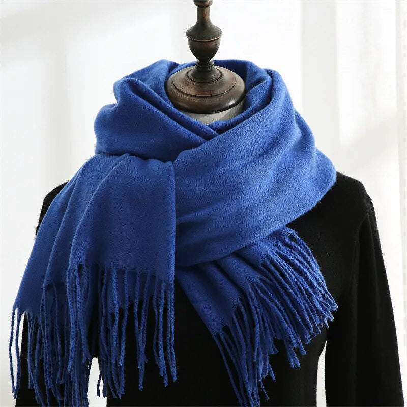 Unisex Winter Schal mit Fransen weichem Material