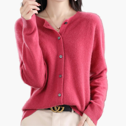 Damen Strickjacke im klassischen Stil – Eleganter Cardigan für Alltag und Büro