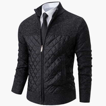 Herren Strickjacke im modernen Casual-Business Stil – Elegante Übergangsjacke mit Stehkragen