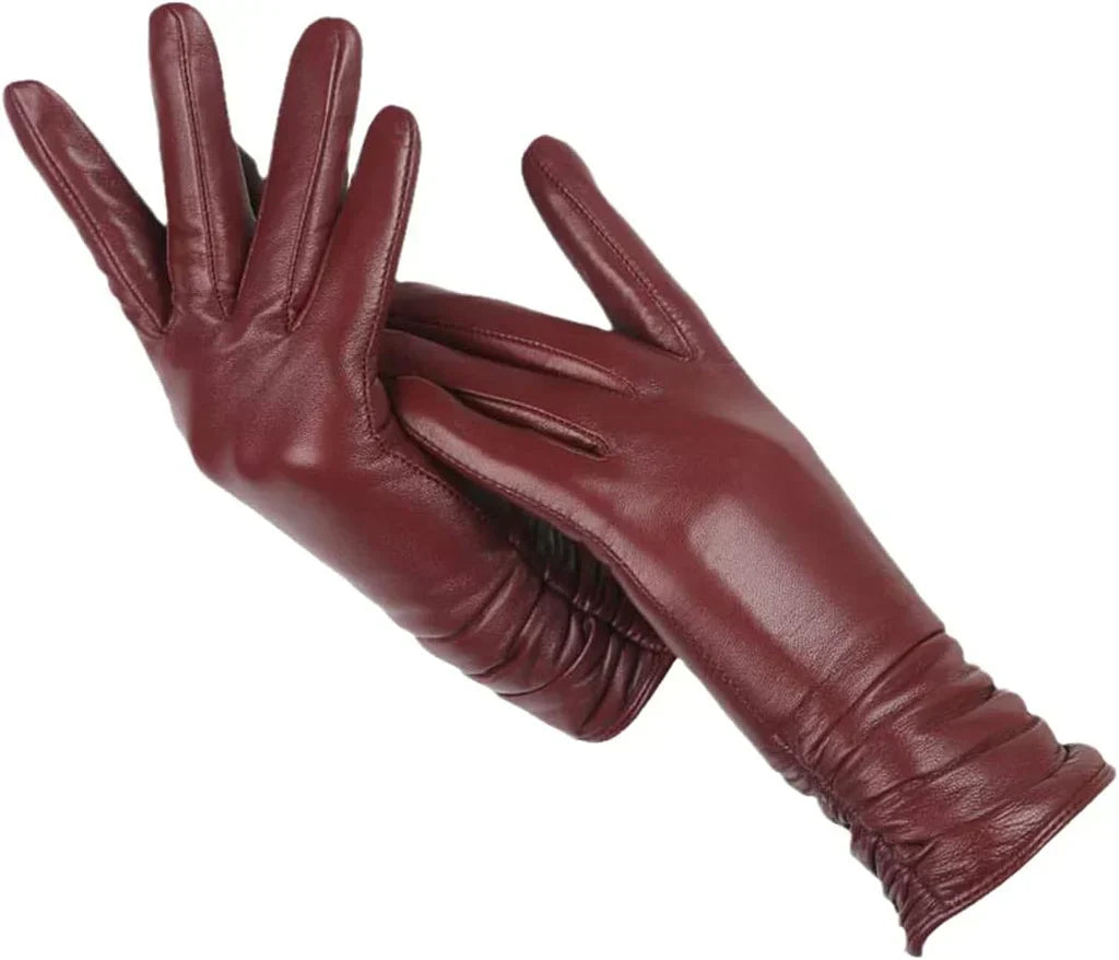 Damen Handschuhe aus weichem Material mit gerafftem Bund – Auswahl an Farben