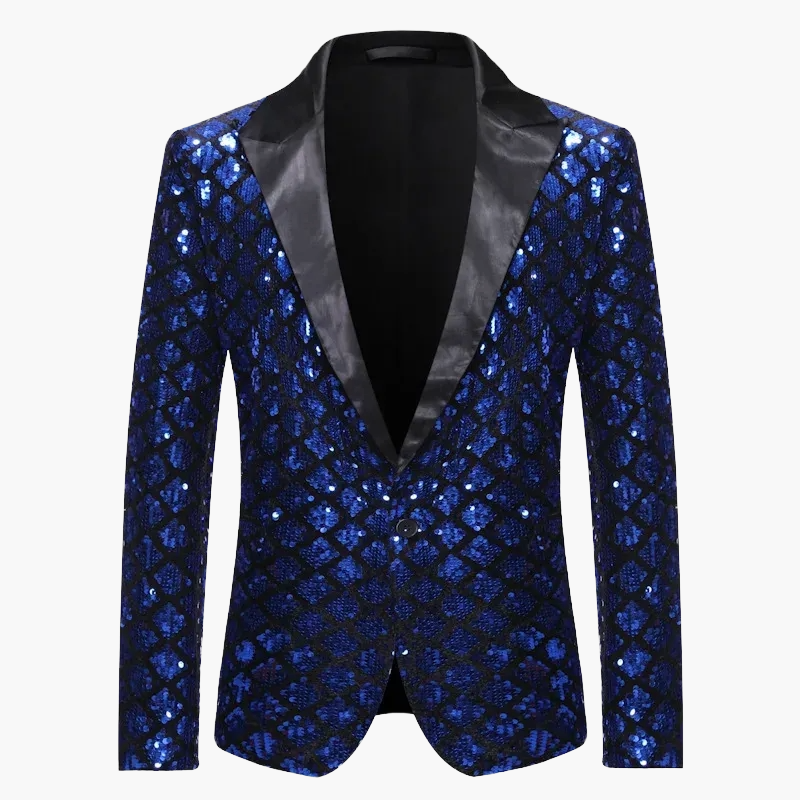 Herren Luxus Pailletten Sakko Blazer für Party und Bühne – Elegantes Glitzer-Design