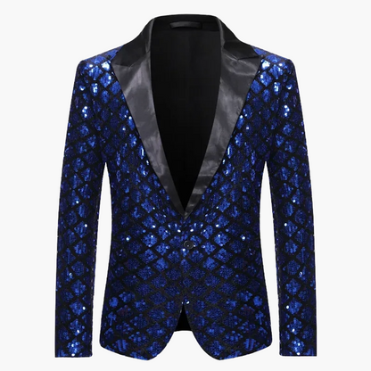 Herren Luxus Pailletten Sakko Blazer für Party und Bühne – Elegantes Glitzer-Design