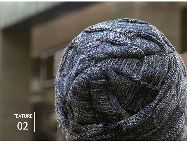 Winter Beanie Mütze & Schlauchschal Set Herren, Warme Strickmütze mit Fleece Futter, Winterset mit Nackenwärmer