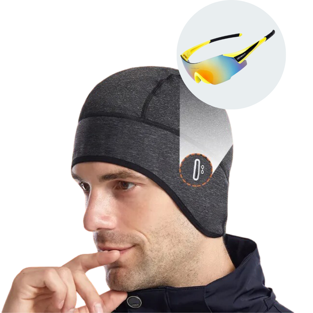 Winter Sportmütze mit Ohrenschutz, gefüttert, Unisex