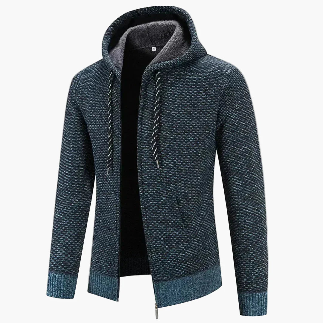 Herren Strickjacke mit Kapuze – Bequemer Freizeit Hoodie für Herbst & Winter
