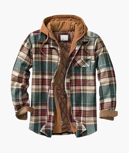 Herren Flanelljacke mit Kapuze – Karierter Freizeitstil für Alltag und Outdoor