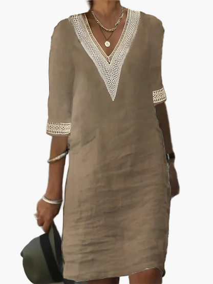 Damen Sommerkleid mit Häkeldetails – Eleganter Freizeitstil für warme Tage
