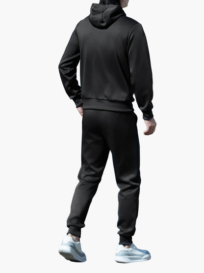 Herren Sport Trainingsanzug Set – Casual Fitness Jogginganzug mit Kapuze, Freizeit für Alltag & Sport