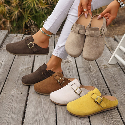 Damen Clogs Slip-On mit Schnalle – Bequeme Freizeit Pantoletten für Alltag und Garten
