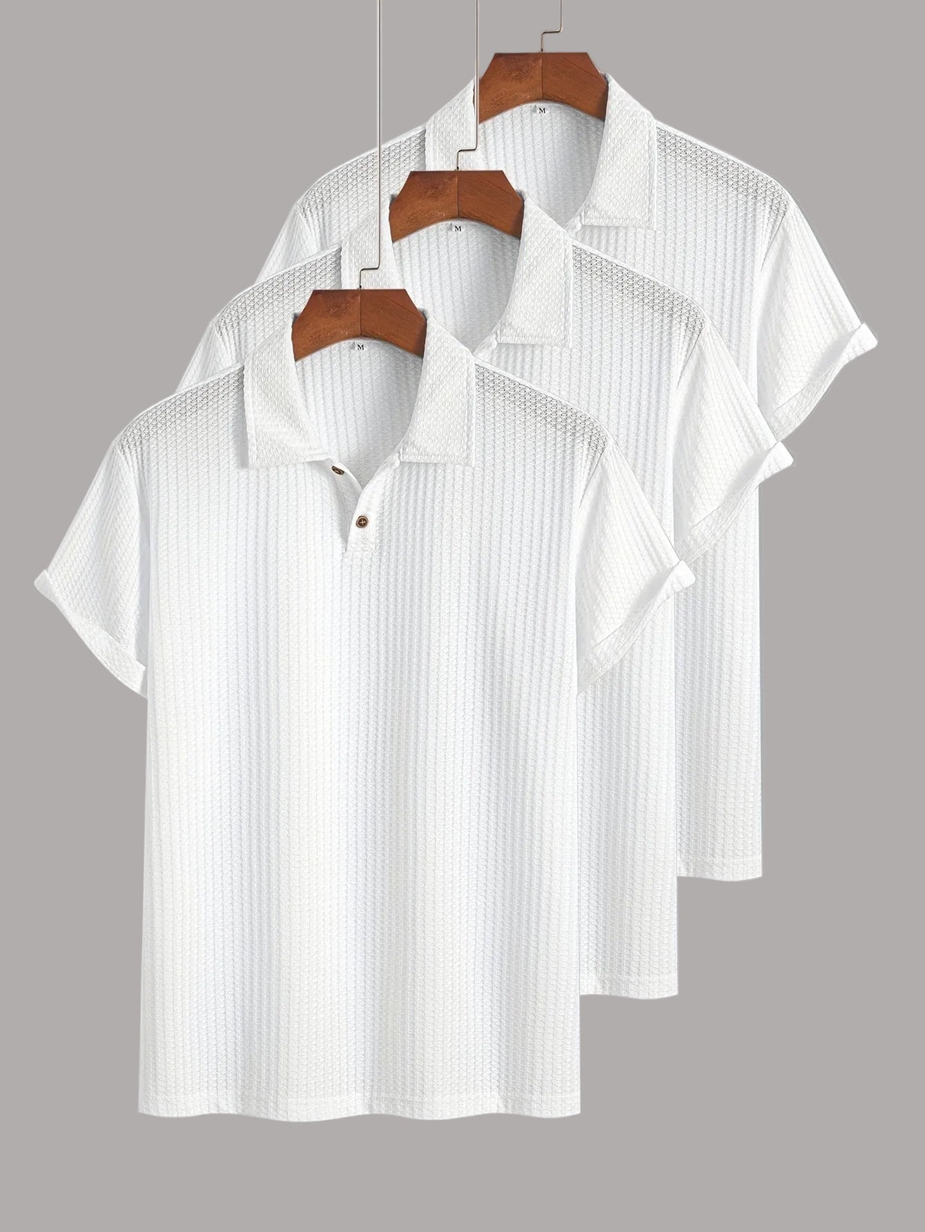 Herren Poloshirt Set Kurzarm – Klassischer Stil mit Modernem Strukturmuster, Vielseitig für Büro & Freizeit