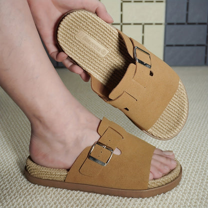 Herren Pantoletten Slip-On Sandalen mit verstellbarem Riemen – Komfort und Stil für Alltag und Freizeit