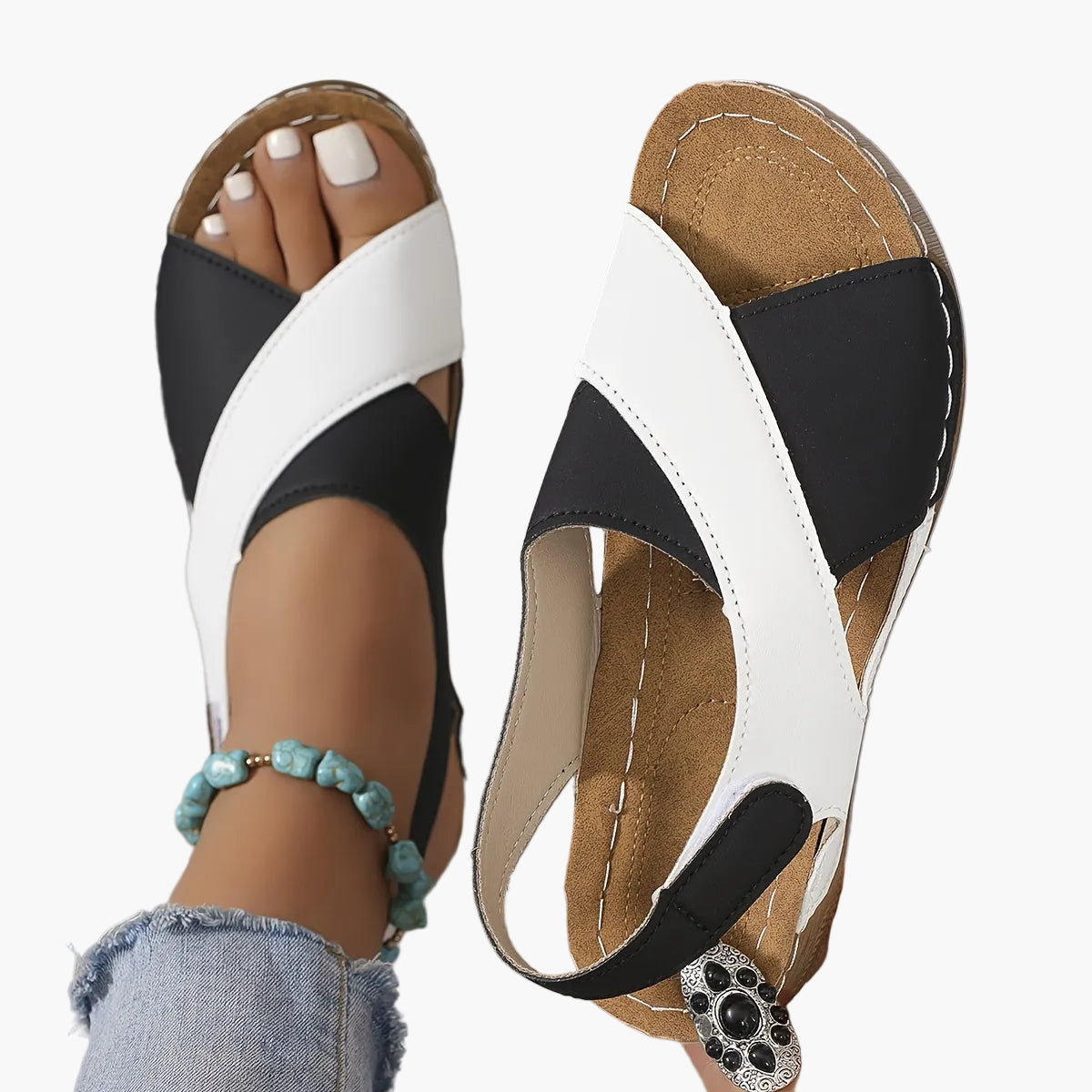 Damen Komfort-Sandalen mit ergonomischer Sohle für Alltag und Spaziergänge