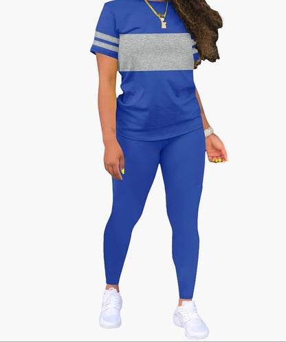 Damen Trainingsanzug Zweiteiler – Sportlich & Freizeit, Bequemes Outfit mit T-Shirt und Leggings