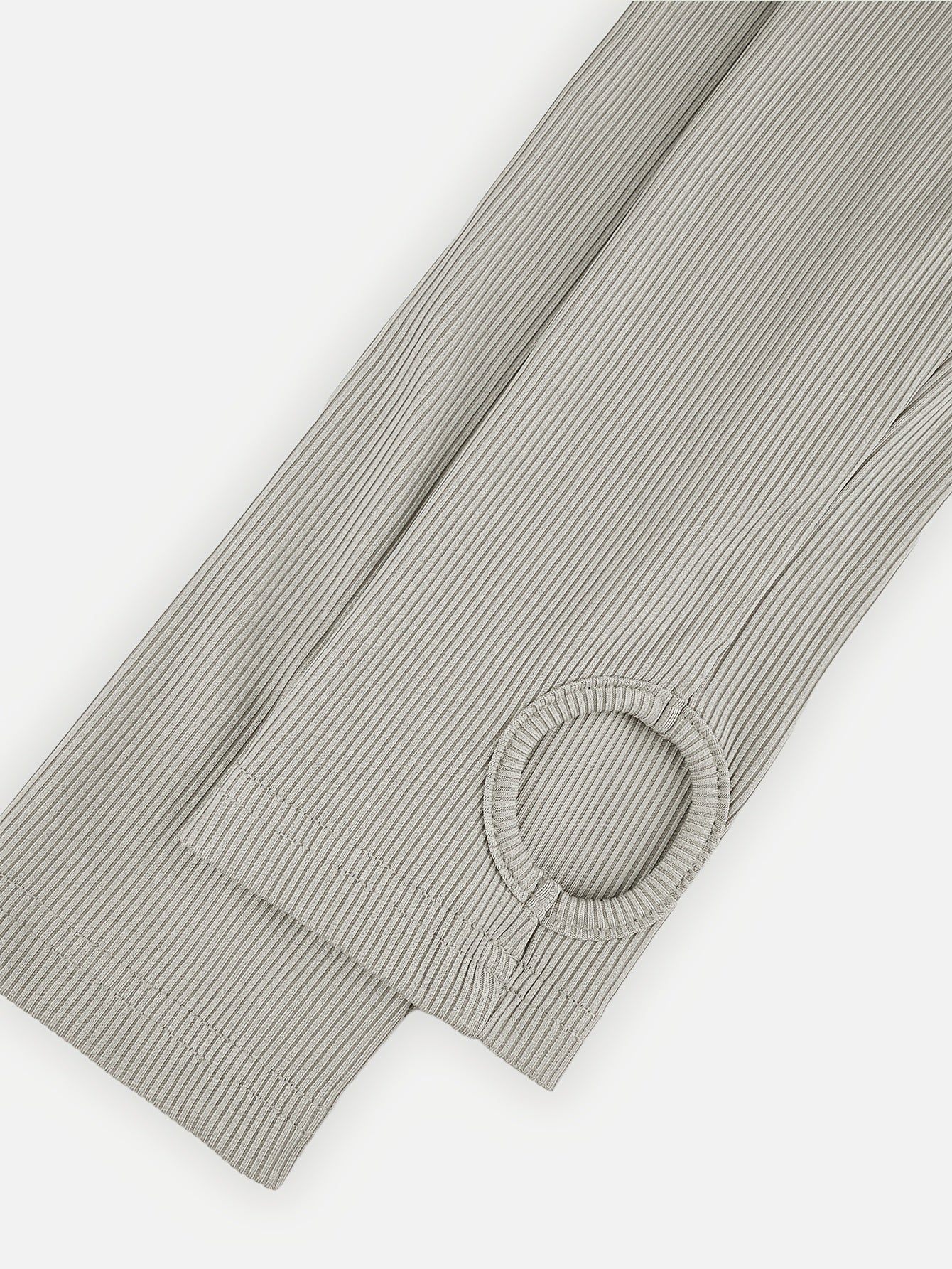 Damen Sport-Set: Geripptes Crop Top & Jogginghose mit Kordelzug - Grau