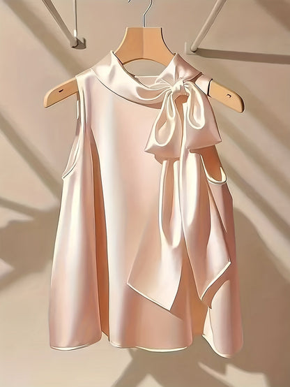 Damen Elegantes ärmelloses Oberteil mit Schleifendetail für festliche Anlässe