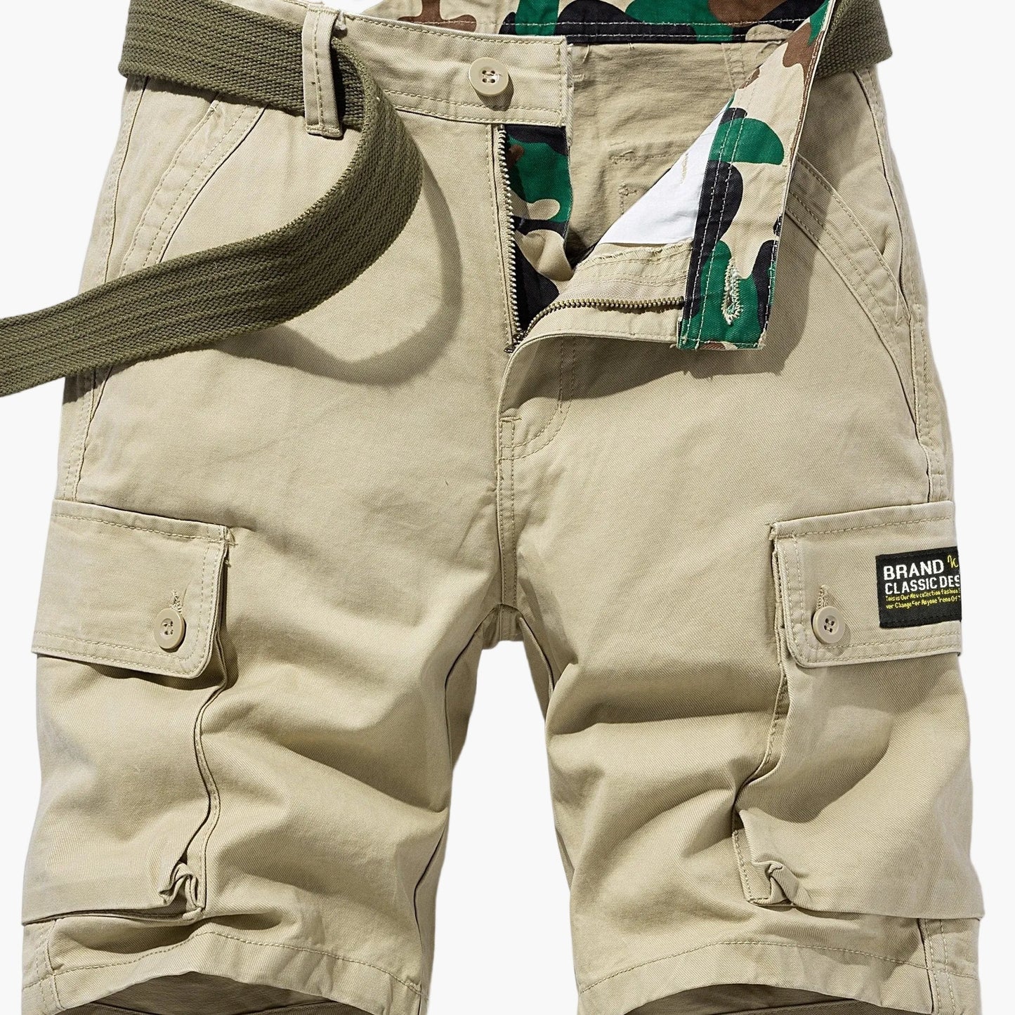 Herren Cargo Shorts mit Gürtel – Klassisches Freizeitdesign, Ideal für Outdoor und Alltag