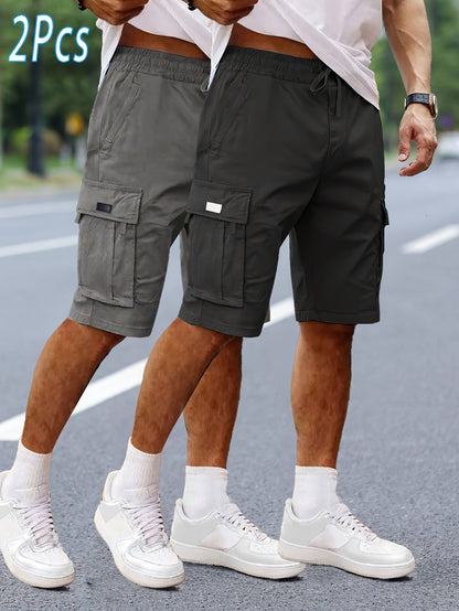 Herren 2er-Pack Cargo Shorts – Lässige Outdoor-Bermuda mit Taschen für Freizeit & Sport