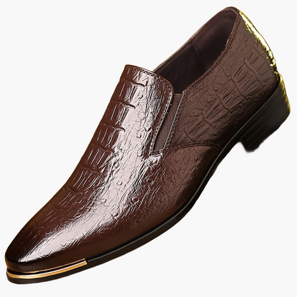 Herren Business-Slipper im eleganten Kroko-Look – Formelle und stilvolle Halbschuhe