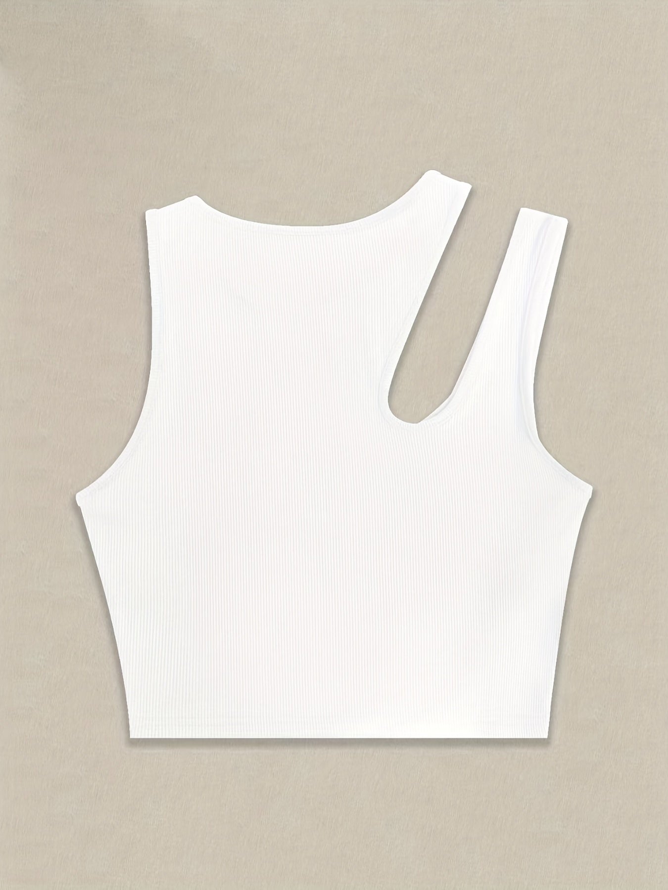 Damen Asymmetrisches Rib-Crop Top für Sommer, Modisches Streetwear Oberteil